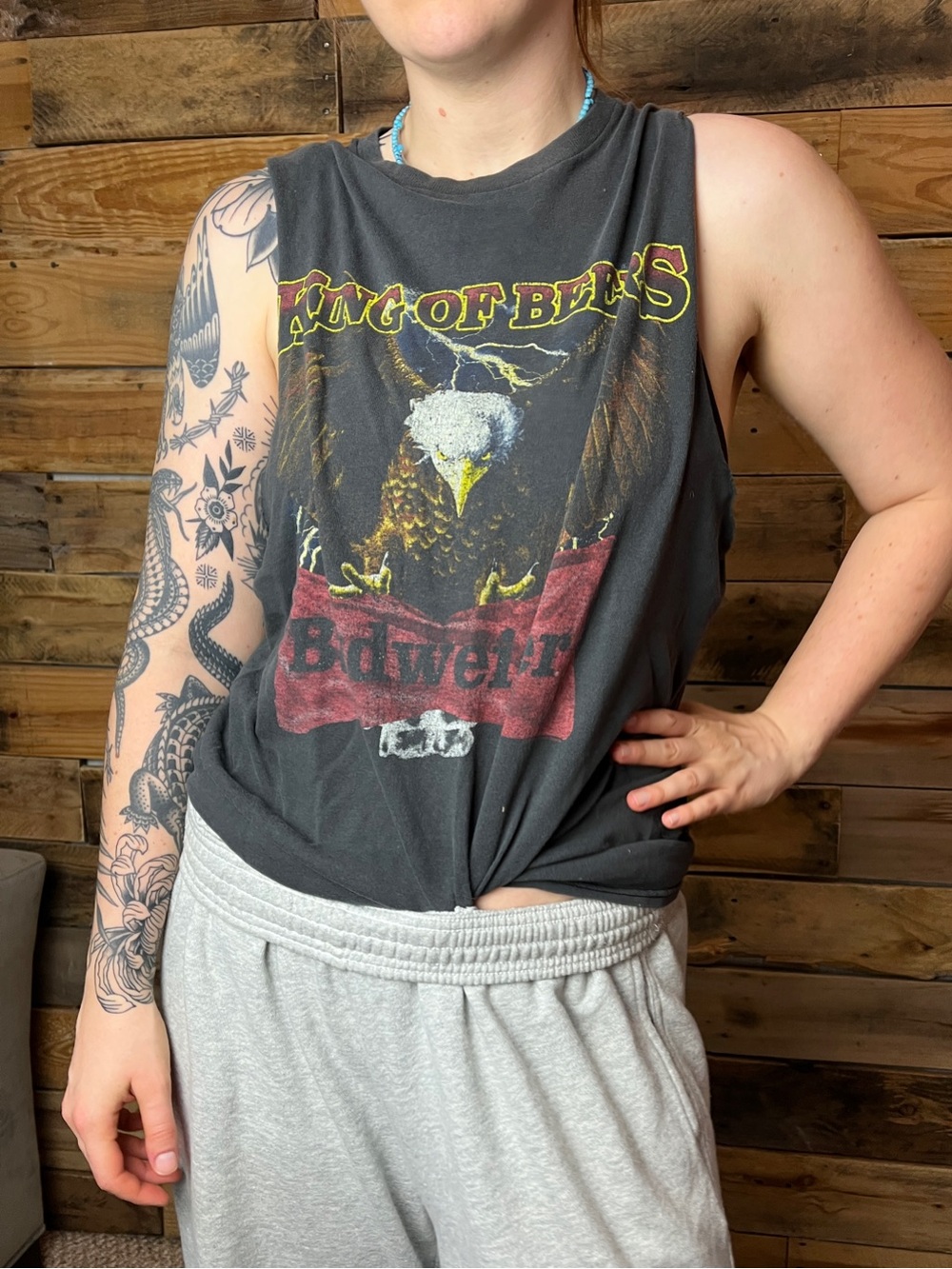 King of Beer Budweiser Eagle Muscle Tee Tank